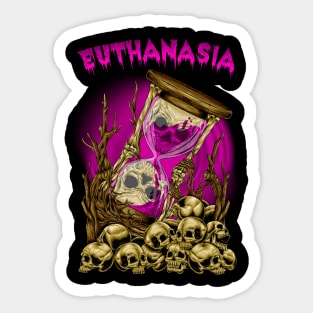 Purple Skull Hourglass Sticker